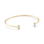 Marisa 14k Yellow Gold Cuff Bracelet in White Diamond