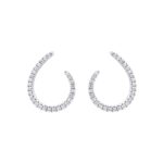 9ct White Gold 0.25cttw Diamond Open Hoop Earrings