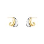Sterling Silver & 18ct Yellow Gold Curve Earrings Small