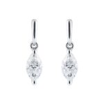 9ct White Gold 0.46cttw Marquise Diamond Drop Earrings