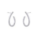 9ct White Gold 0.25cttw Diamond Open Hoop Earrings - Image 3