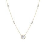 Grace 18ct Yellow Gold, White Topaz Round 0.10cttw Diamond Necklace - Image 4